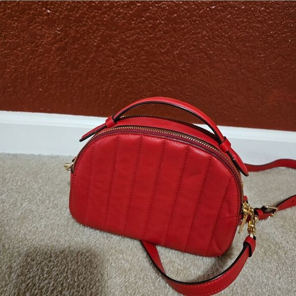 Coach Red Quilted Leather Crossbody Bag - Picture 4 of 9